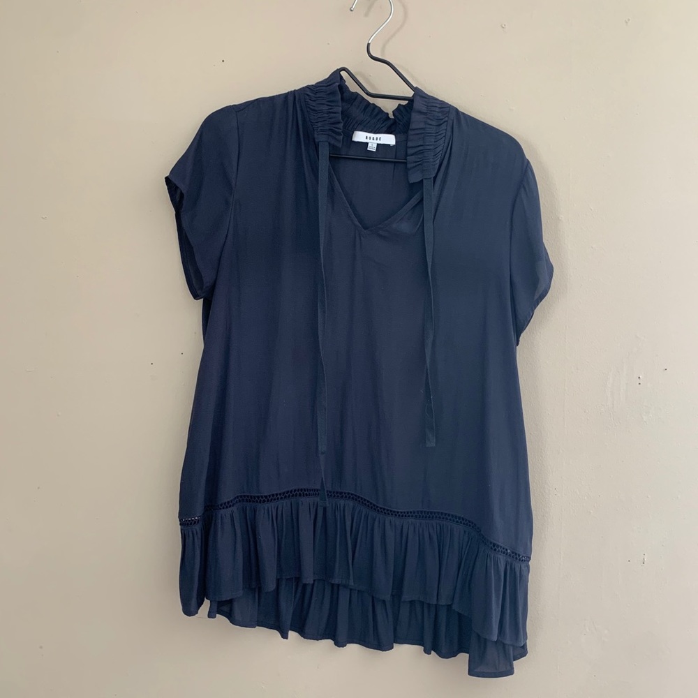 Flowing blue blouse